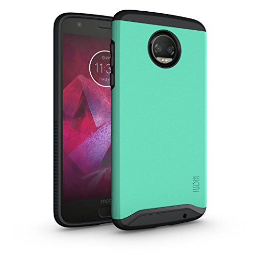 Product Cover Moto Z2 Force Case, TUDIA Slim-Fit Heavy Duty [Merge] Extreme Protection/Rugged but Slim Dual Layer Case for Motorola Moto Z Force (2nd Generation), Moto Z2 Force Droid Edition (Mint)