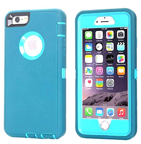 Product Cover Annymall Case Compatible for iPhone 8 & iPhone 7, Heavy Duty [with Kickstand] [Built-in Screen Protector] Tough 4 in1 Rugged Shorkproof Cover for Apple iPhone 7 / iPhone 8 (Blue)