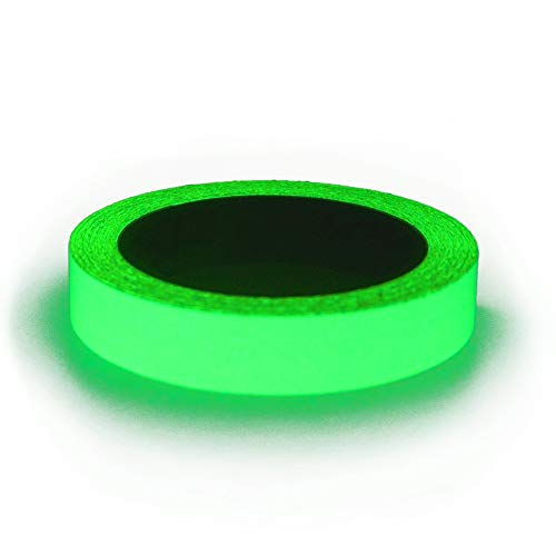 Product Cover Glow in The Dark Fluorescent Tape - 33 ft x 1 inch - Removable Waterproof Outdoor Luminous Tape for Halloween Decor