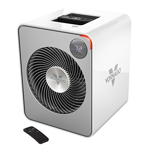 Product Cover Vornado VMH500 Whole Room Metal Heater with Auto Climate, 2 Heat Settings, Adjustable Thermostat, 1-12 Hour Timer, and Remote, Ice White