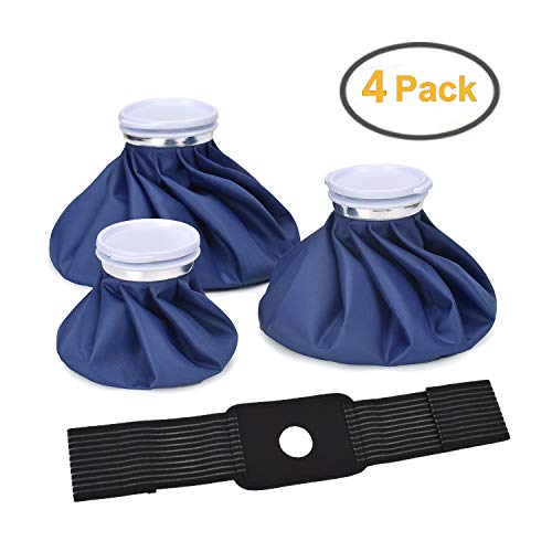 Product Cover Elitehood Ice Bag Pack Reusable Ice Bag for Injuries, Hot & Cold Therapy and Pain Relief With Elastic Breathable Support Wrap, 4-Pack, 3 Sizes (6