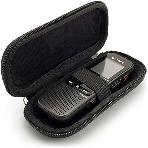 Product Cover iGadgitz Black EVA Carrying Hard Case Cover Compatible with Sony ICD-BX140, ICD-PX240 370 470 820, ICD-UX560 Digital Voice Recorders