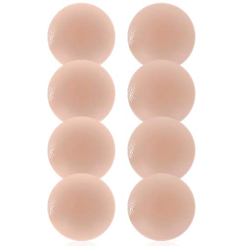 Product Cover Woman Silicone Pasties, Adhesive Bra Reusable 4 Pairs Invisible Silicone Nipple Cover