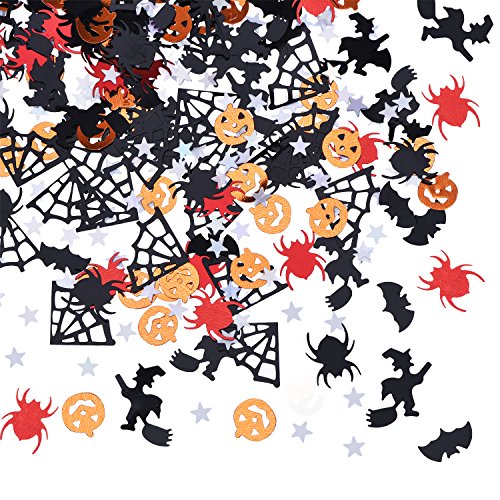 Product Cover BBTO Confetti for Halloween Night Party Table Scatter Decoration with Pumpkins Spiders Bats Witches Spider Webs Five-Pointed Star