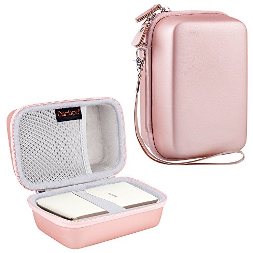 Product Cover Canboc Shockproof Carrying Case for Fujifilm INSTAX Share SP-2 Smart Phone Printer | Storage Travel Case Bag Portable Fits USB Cable & Battery Charger & Mini Instant Film, Rose Gold