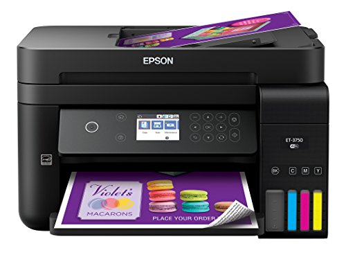 Product Cover Epson WorkForce ET-3750 EcoTank Wireless Color All-in-One Supertank Printer with Scanner, Copier and Ethernet