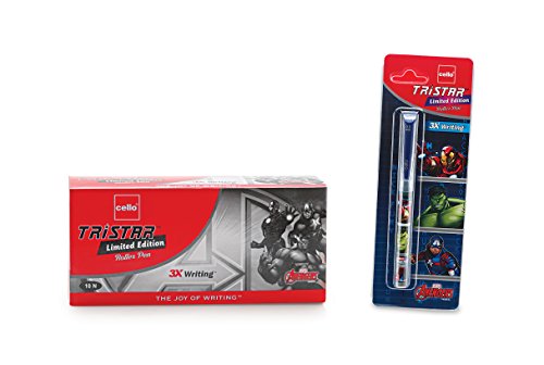 Product Cover Cello Tristar Limited Edition Avengers Pen Set - Pack of 10 Pieces (Blue) (SHIP FROM INDIA)