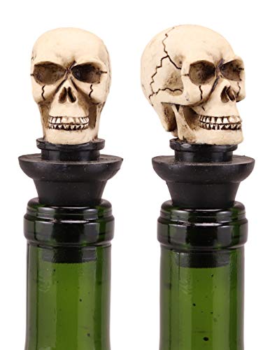 Product Cover Ebros Gift Set of 2 Skeleton Cranium Bone Skull Wine Bottle Stoppers 3