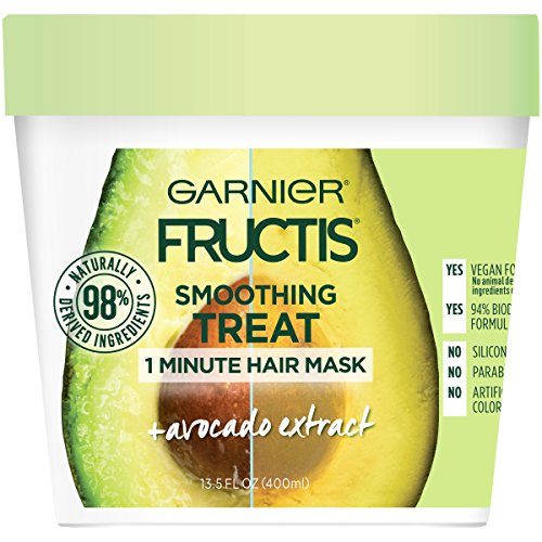 Product Cover Garnier Fructis Smoothing Treat 1 Minute Hair Mask with Avocado Extractfor Split Ends and to Add Shine, 13.5 Fl Oz (Pack of 1)