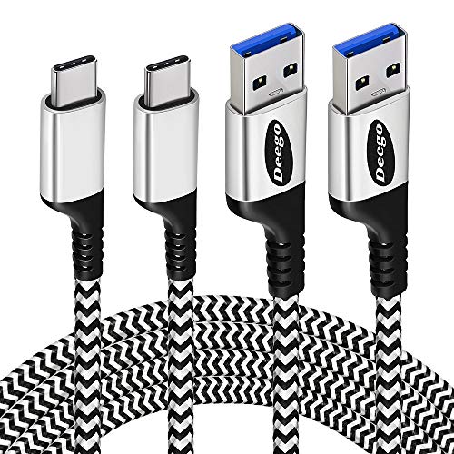 Product Cover USB Type C Cable,2Pack 10Ft Extra Long USB C 3.0 Fast Charger Cable,Durable Braided Charging Cord Compatible for Samsung Galaxy S10 S9 S8 Plus,Note 10 9 8,LG V30 V20 G6 G5,Pixel 3XL,Moto G6