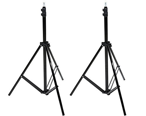 Product Cover AmazonBasics Aluminum Light Photography Tripod Stand with Case - Pack of 2, 2.8 - 6.7 Feet, Black