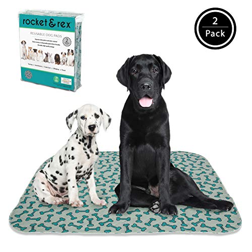 Product Cover rocket & rex Washable Dog Pee Pads. Dog Training Pads, Waterproof, Reusable Dog Pee Pads. Leak-Proof and Absorbent Puppy Pee Pads. Whelping, Puppy Travel Pads, Dog Bowl Mat.