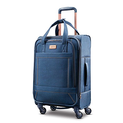 Product Cover American Tourister Belle Voyage Softside Luggage with Spinner Wheels, Blue Denim