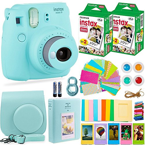 Product Cover Fujifilm Instax Mini 9 Camera with Fuji Instant Film (40 Sheets) & Accessories Bundle Includes Case, Filters, Album, Lens, and More