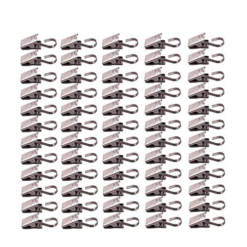 Product Cover Bestsupplier 100 Pcs Stainless Steel Curtain Clips With Hook for Curtain, Photos, Home Decoration Outdoor Party Wire Holder