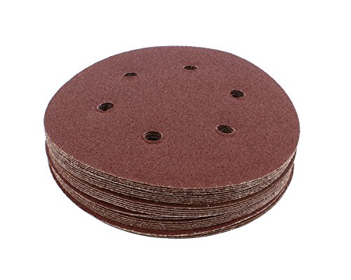Product Cover ABN Aluminum Oxide Hook and Loop Adhesive Sanding Discs 25-Pack, 6in, 6 Hole, 100 Grit - for Random Orbit Sanders
