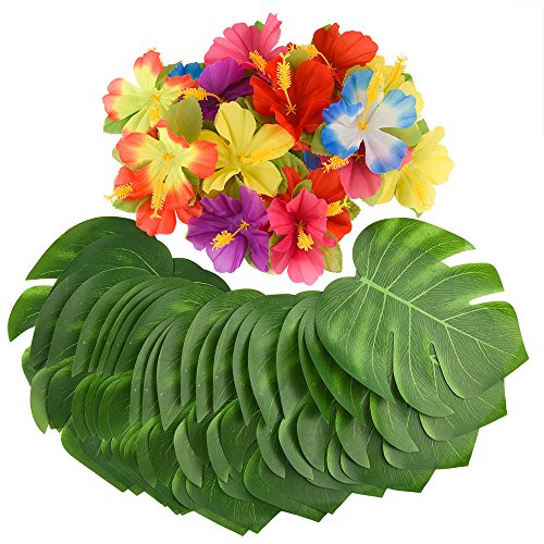 Product Cover KUUQA 60 Pcs Tropical Party Decoration Supplies 8