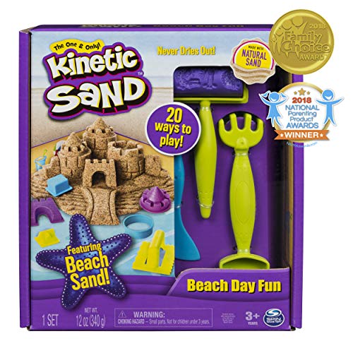 Product Cover The One and Only Kinetic Sand, Beach Day Fun Playset with Castle Molds, Tools, and 12 oz. of Kinetic Sand  for Ages 3 and Up - 6037423