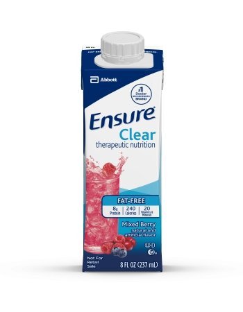 Product Cover Pack of 6 Ensure Clear Mixed Berry Oral Supplement 8 oz Recloseable Carton