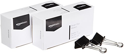 Product Cover AmazonBasics Binder Paper Clip, Medium, 12 Clips per Box, 2-Pack
