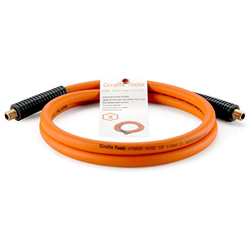 Product Cover Hybrid Air-Hose,3/8x6FT. 1/4 in. MNPT Fitting,Air Compressor Hose, Industrial Flexible Lead Hose,300PSI by Giraffe