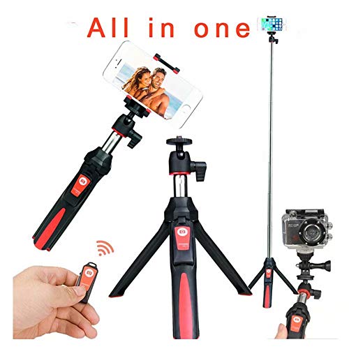 Product Cover Benro 3 in 1 Handheld Tripod Self-Portrait Monopod Smartphone Selfie Stick with Bluetooth Remote Shutter (Red)