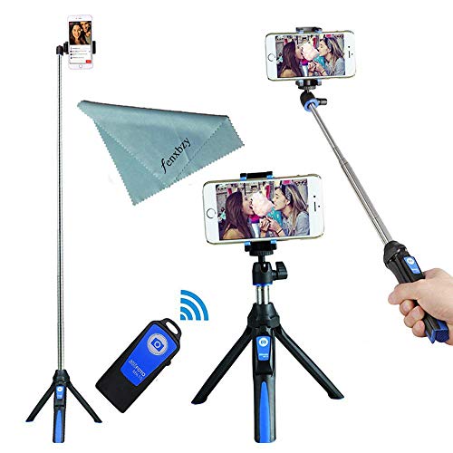 Product Cover BENRO Handheld Tripod 3 in 1 Self-Portrait Monopod Phone Selfie Stick Bluetooth Remote Shutter Gopro iPhone Sumsang (Blue)