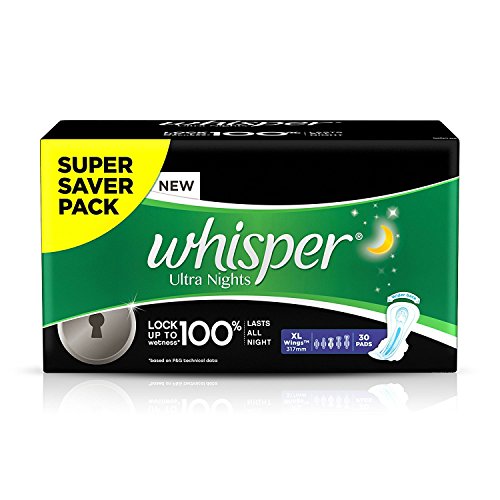 Product Cover Whisper Ultra Overnight Sanitary Pads XL Wings - 30 Piece Pack