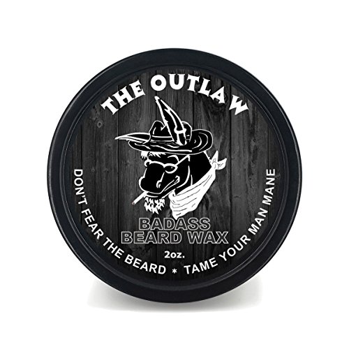 Product Cover Badass Beard Care Beard Wax For Men - The Outlaw Scent, 2 oz - Softens Beard Hair, Leaves Your Beard Looking and Feeling More Dense
