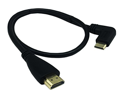 Product Cover CERRXIAN 50cm 19.6inch High Speed Gold Plated Mini HDMI Right Angle Male to HDMI Male Cable (Black) R