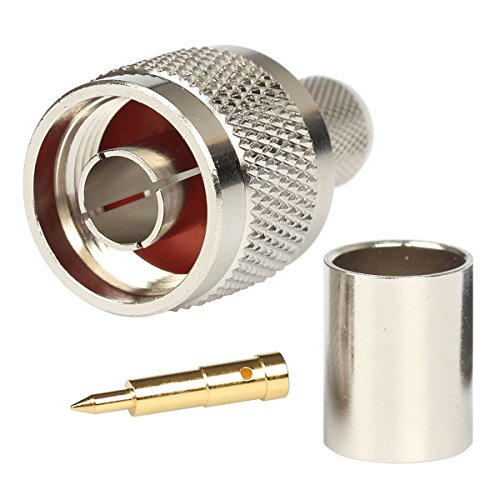 Product Cover N Connectos Male Crimp Rf Coaxial Connector 50 ohm for LMR400 Belden 9913 RG8 Pack of 5 piece
