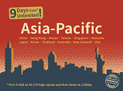 Product Cover Asia-Pacific Unlimited Data / 9 Days Japan, China, HK, US, AU, NZ