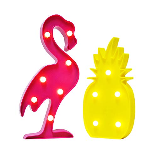 Product Cover AceList Luau Party Decorations Flamingos Pineapple Lights Tropical Hawaiian Themed Party Supplies Birthday Decor for Wall Table Desk Centerpieces