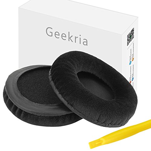 Product Cover Geekria Earpads for Sony MDR-V150 V200 V250 V300 V400 ZX300 Headphones Replacement Ear Pad/Ear Cushion/Ear Cups/Ear Cover/Earpads Repair Parts with Repair Tool (Velvet Black)
