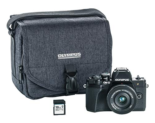 Product Cover Olympus OM-D E-M10 Mark III Camera Kit with 14-42mm EZ lens (black), Camera Bag & Memory Card, Wi-Fi enabled, 4K video, US ONLY