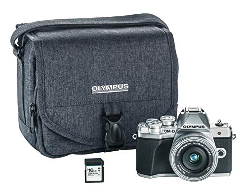 Product Cover Olympus OM-D E-M10 Mark III camera Kit with 14-42mm EZ lens (silver), Camera Bag & Memory Card, Wi-Fi enabled, 4K video, US ONLY