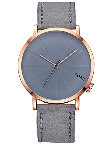 Product Cover Mens Analog Quartz Watch,POTO Leather Band Retro Alloy Dress Wrist Watch Gift Watches with Box RY-362