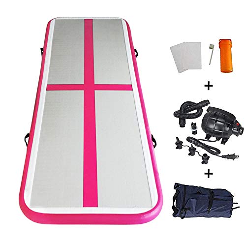 Product Cover EZ GLAM Inflatable Tumbling Gymnastic Air Floor Mat Track Cheerleading for Home Use/Cheerleading/Beach/Park and Water (Pink)