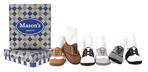 Product Cover Trumpette Baby Boys' Newborn Coltons Socks, Mason's - Assorted Neutrals, 0-12 Months