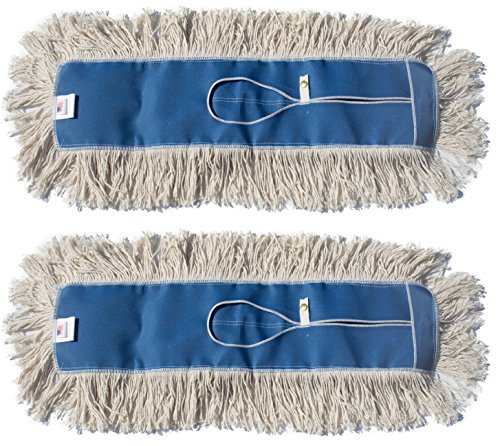 Product Cover Nine Forty Industrial | Commercial USA Cotton Floor Dust Mop Head Refill | Replacement (2 Pack, 24
