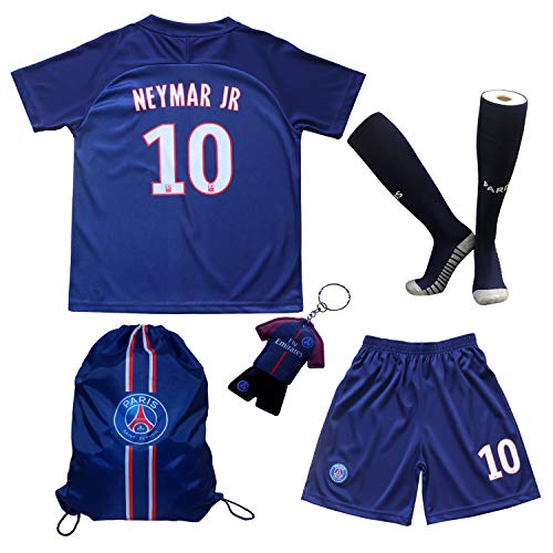 Product Cover 2018/2019 PSG Paris Saint Germain Home #10 Neymar JR. Football Futbol Soccer Kids Jersey Shorts Socks Set Youth Sizes (9-10 Years)