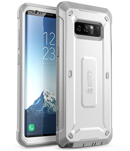 Product Cover SUPCASE Unicorn Beetle Shield Series Case Designed for Galaxy Note 8, with Built-in Screen Protector Full-Body Rugged Holster Case for Galaxy Note 8 (2017 Release) (White)