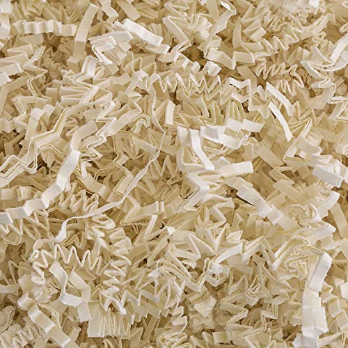 Product Cover Crinkle Cut Paper Shred Filler (1 LB) for Gift Wrapping & Basket Filling - Light Ivory | MagicWater Supply