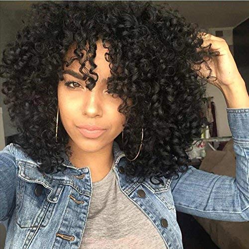 Product Cover MISSWIG Synthetic Curly Wigs for Black Women Short Full Wigs Female African Wigs