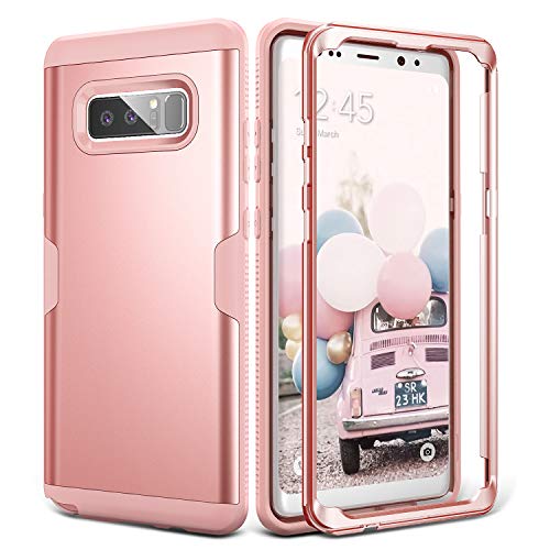 Product Cover Galaxy Note 8 Case, YOUMAKER Rose Gold Full Body Heavy Duty Protection Shockproof Slim Fit Case Cover for Samsung Galaxy Note 8 (2017 Release) Without Built-in Screen Protector (Rose Gold/Pink)