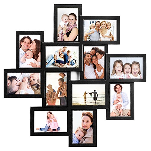 Product Cover JERRY & MAGGIE - Photo Frame 24x24 Square Storm Eye Black PVC Picture Frame Selfie Gallery Collage Wall Hanging for 6x4 Photo - 12 Photo Sockets - Wall Mounting Design