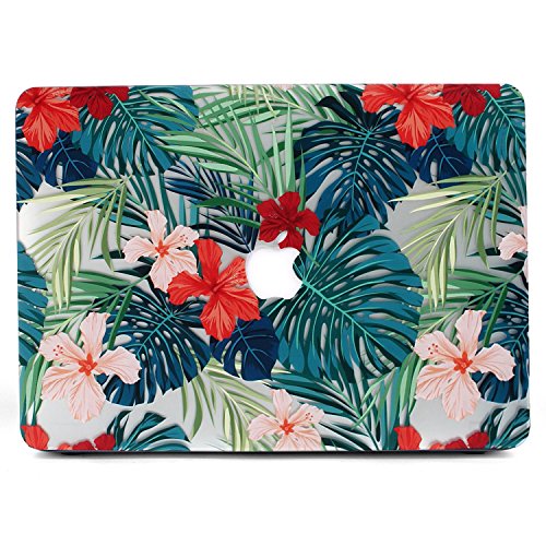 Product Cover L2W MacBook Air 11 Case, Matte Print Tropical Palm Leaves Pattern Coated PC Hard Protective Case Cover for MacBook Air 11