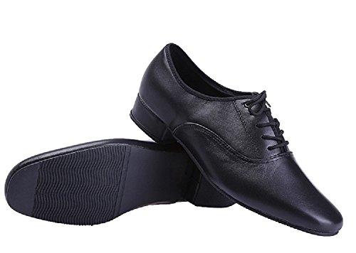 Product Cover BeiBestCoat Black Modern Outdoor Dancing Shoes Lace-up Leather Soft Sole Dancing Shoes for Men