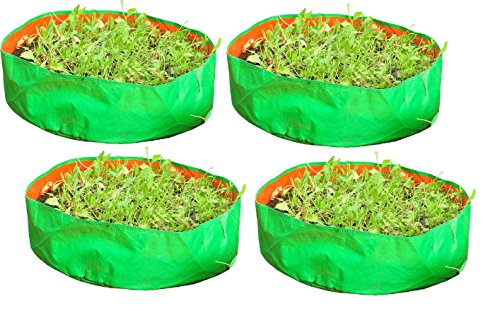 Product Cover YUVAGREEN Terrace Gardening Leafy Vegetable Grow Bag, 18x8- inch (Green) - Pack of 4
