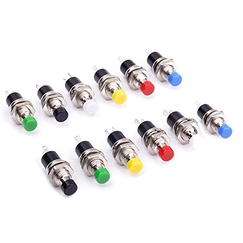 Product Cover Cylewet 12Pcs 1A 250V AC 2 Pins SPST Momentary Mini Push Button Switch Normal Open (Pack of 12) CYT1078